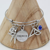 Engineer Female Bracelet Stainless Steel With Birthstone [BE PROUD OF BEING AN ENGINEER]